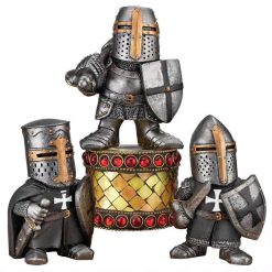 Decorative armor knight dwarf guard European sculpture resin crafts